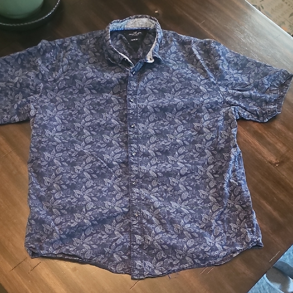 Michael Brandon Blue Casual Button Down Shirt